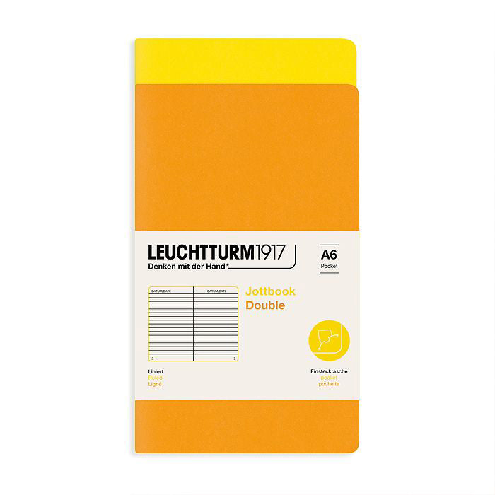 Leuchtturm1917 Jottbook A6 Pocket Flexcover Ruled Notebook Set - Lemon & Rising Sun