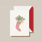 Crane Striped Christmas Stocking Holiday Greeting Cards