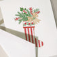 Crane Striped Christmas Stocking Holiday Greeting Cards