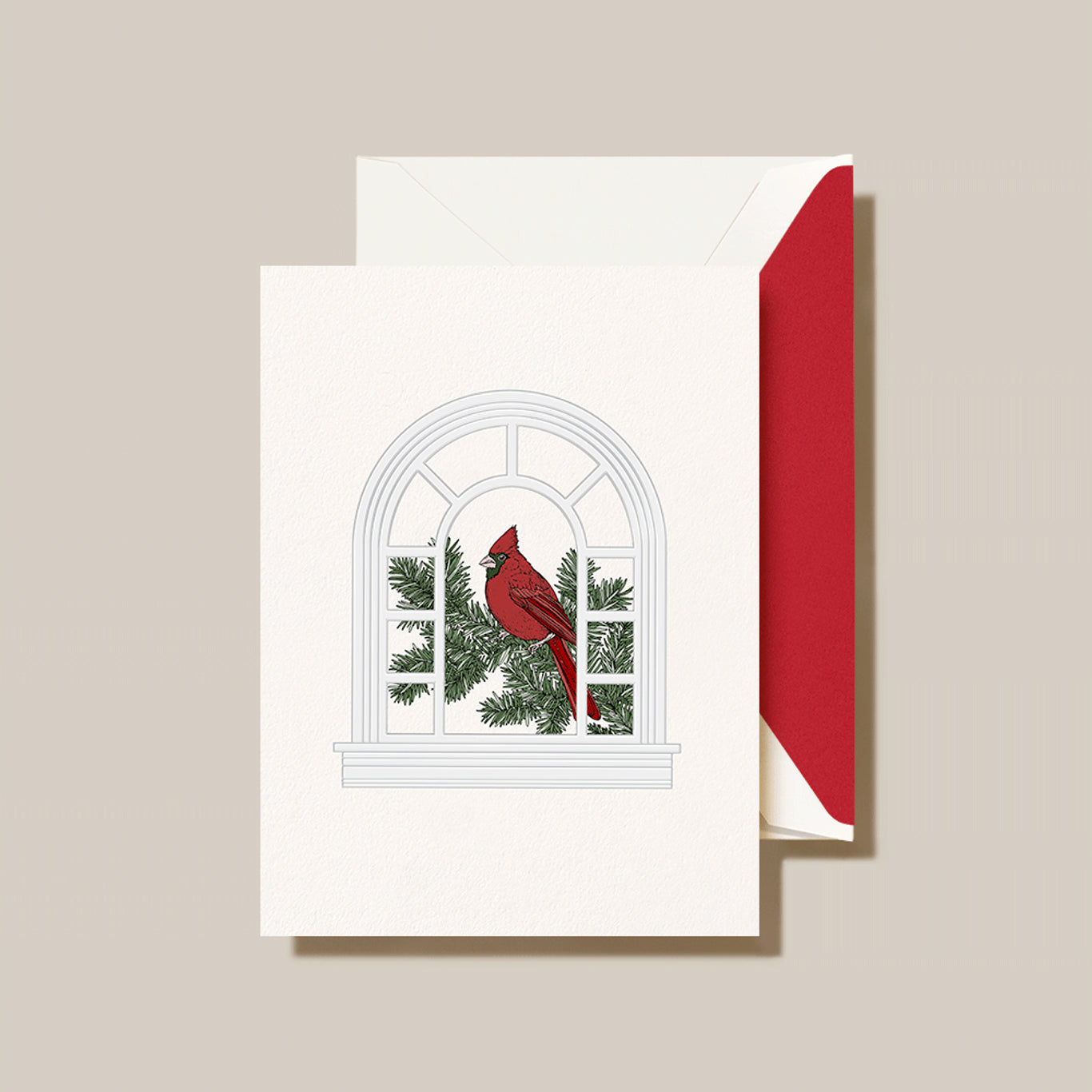 Crane Cardinal in the Window Holiday Greeting Cards