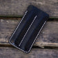 Galen Leather Double Fountain Pen Case/Pen Sleeve - Black