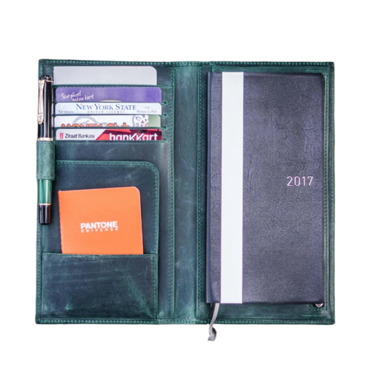 Galen Leather Hobonichi Weeks Mega Cover - Crazy Horse Forest Green