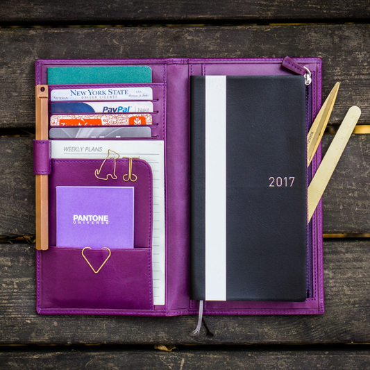 Galen Leather Hobonichi Weeks Mega Cover - Purple