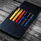 Galen Leather 6 Slot Magnum Opus Pen Case - Black (with Removable Pen Tray)