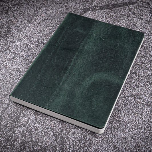 Galen Leather B6 Notebook - Crazy Horse Forest Green (Tomoe River Paper)