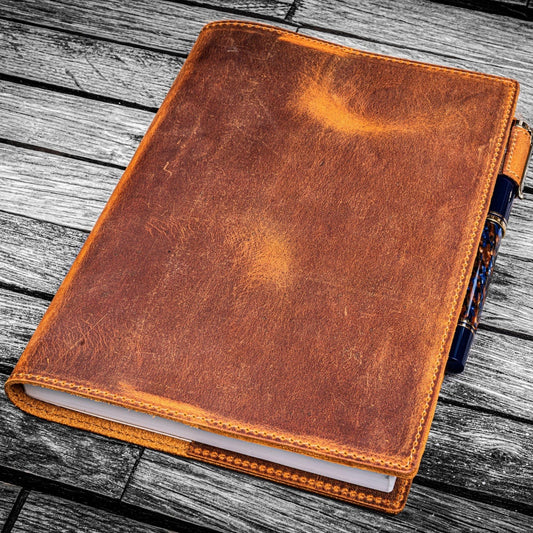 Galen Leather Slim Hobonichi Planner Cover - Crazy Horse Brown