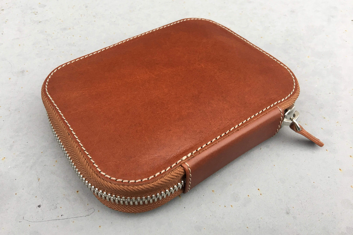 Galen Leather Single Pen Case / Pen Pouch - Brown