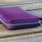 Galen Leather 3 Slot Zippered Pen Case - Purple