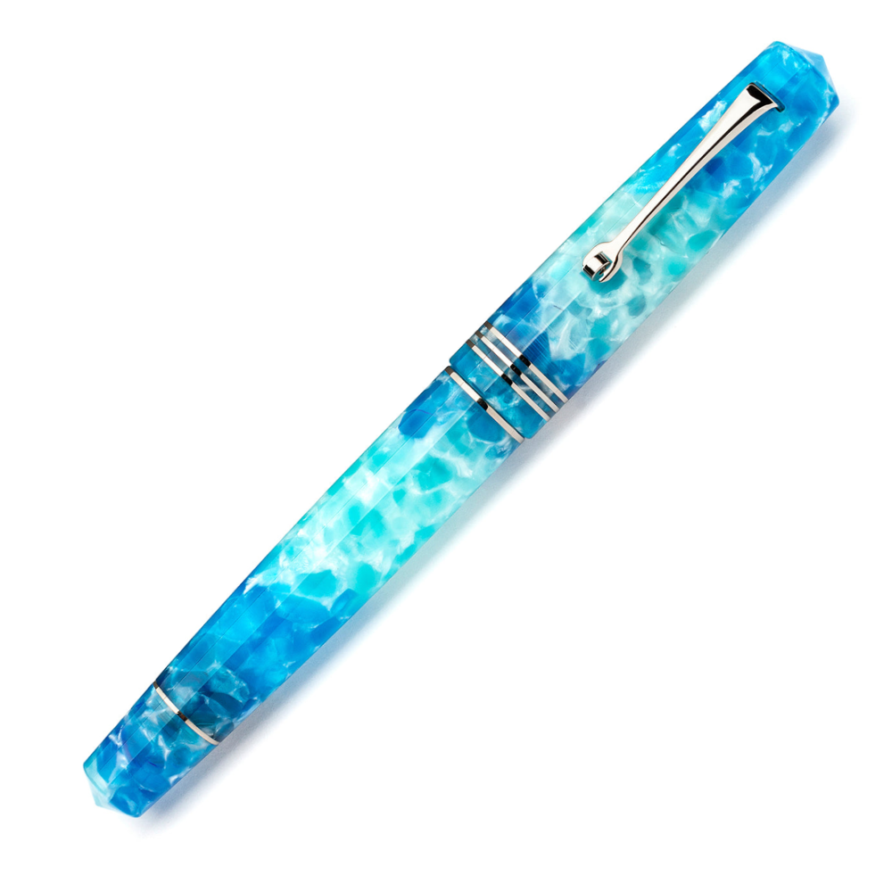 Leonardo Momento Zero Fountain Pen - Blue Aloha with Silver Trim