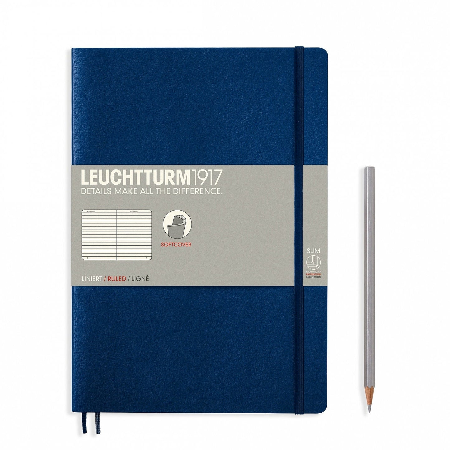 Leuchtturm1917 Composition B5 Softcover Dotted Notebook - Navy