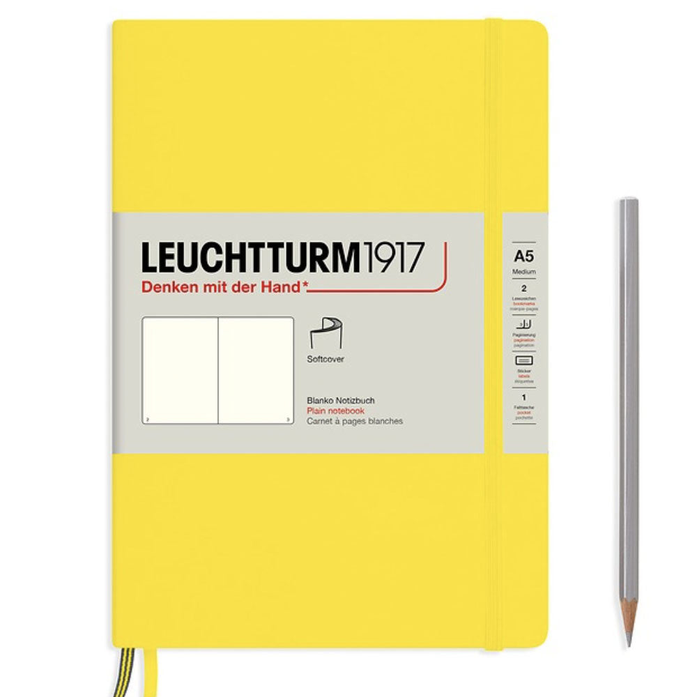 Leuchtturm1917 A5 Medium Softcover Plain Notebook - Lemon