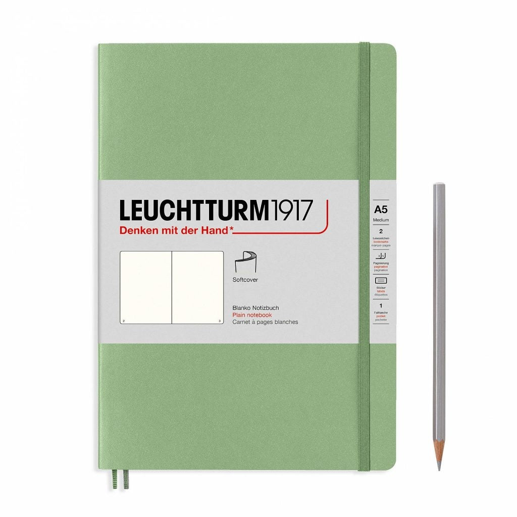 Leuchtturm1917 A5 Medium Softcover Plain Notebook - Sage