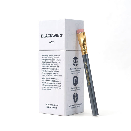 Blackwing Pencils - 602 Gunmetal Grey (Short) (Firm - Set of 12)