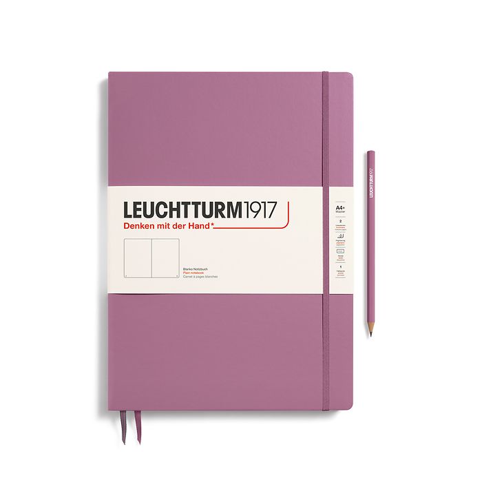 Leuchtturm1917 Master Slim A4+ Hardcover Plain Notebook - Dusty Rose