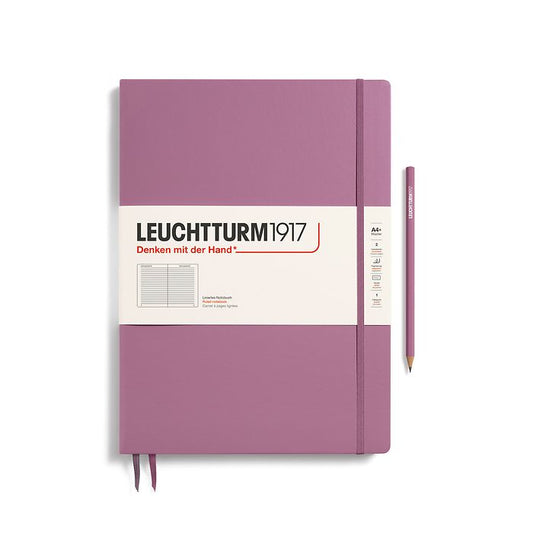 Leuchtturm1917 Master Slim A4+ Hardcover Ruled Notebook - Dusty Rose