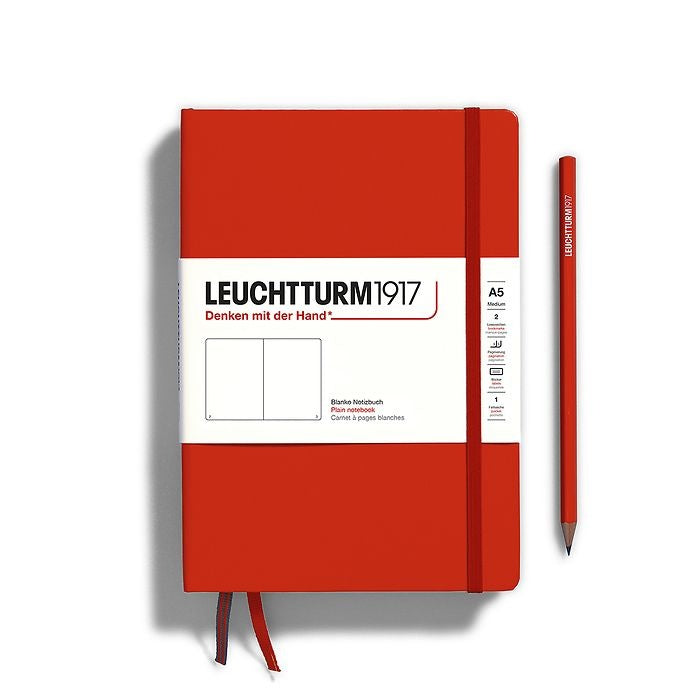 Leuchtturm1917 A5 Medium Hardcover Plain Notebook - Fox Red