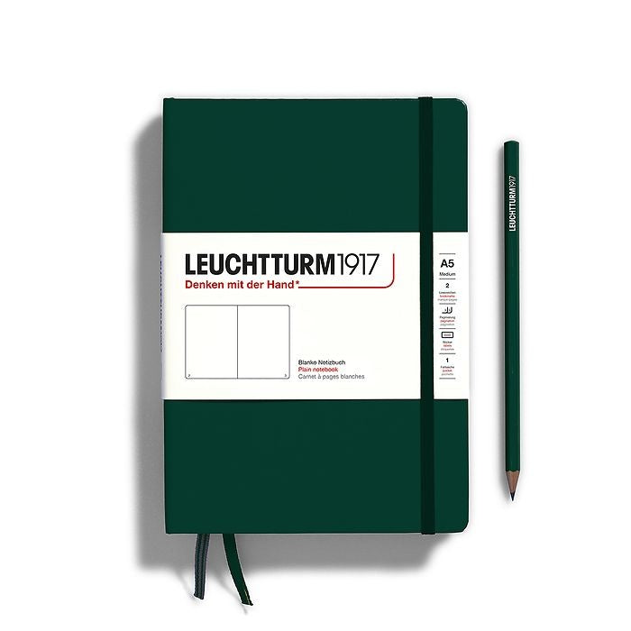 Leuchtturm1917 A5 Medium Hardcover Plain Notebook - Forest Green