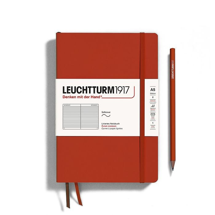 Leuchtturm1917 A5 Medium Softcover Ruled Notebook - Fox Red