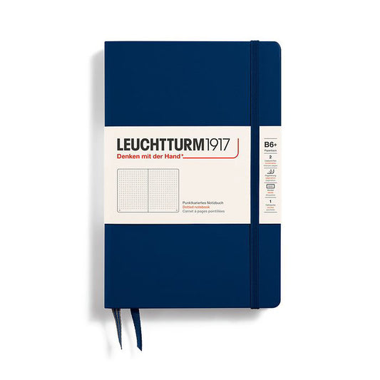 Leuchtturm1917 Paperback B6+ Hardcover Dotted Notebook (219 Numbered Pages) - Navy