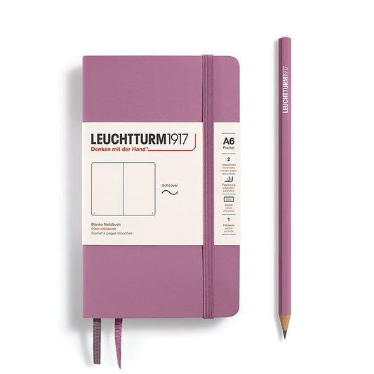 Leuchtturm1917 A6 Pocket Softcover Plain Notebook - Dusty Rose