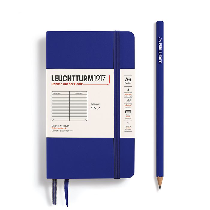 Leuchtturm1917 A6 Pocket Softcover Ruled Notebook - Ink