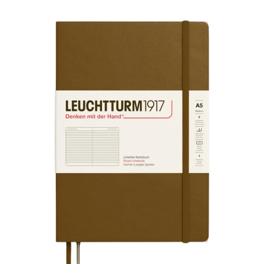 Leuchtturm1917 A5 Medium Hardcover Ruled Notebook - Spice Brown