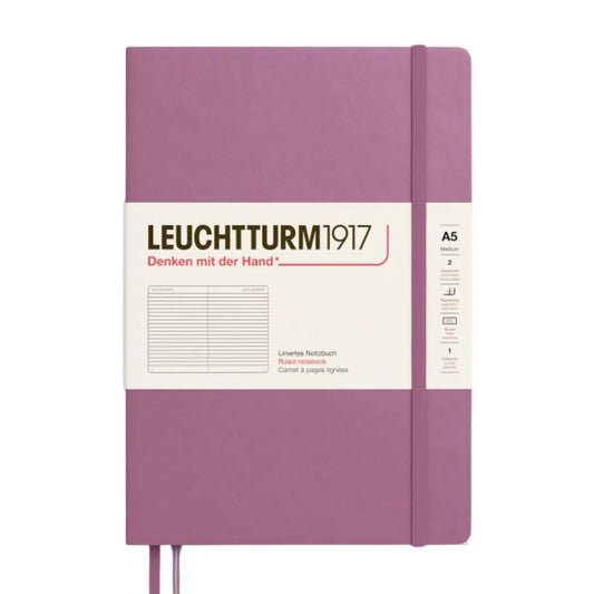 Leuchtturm1917 A5 Medium Hardcover Ruled Notebook - Dusty Rose