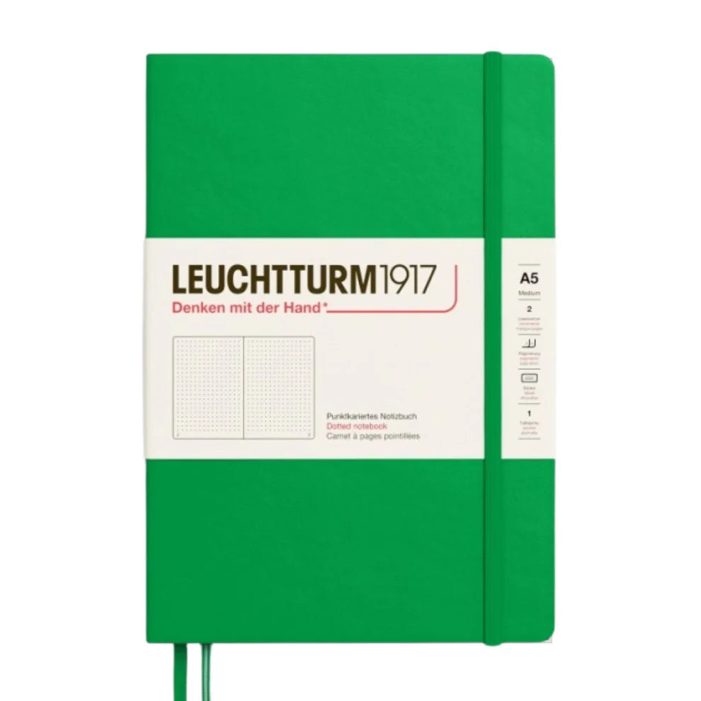 Leuchtturm1917 A5 Medium Hardcover Dotted Notebook - Spring Leaf