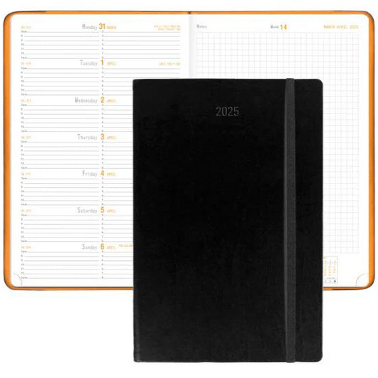 Rhodia 2025 Weekly Planner with Notes - Black