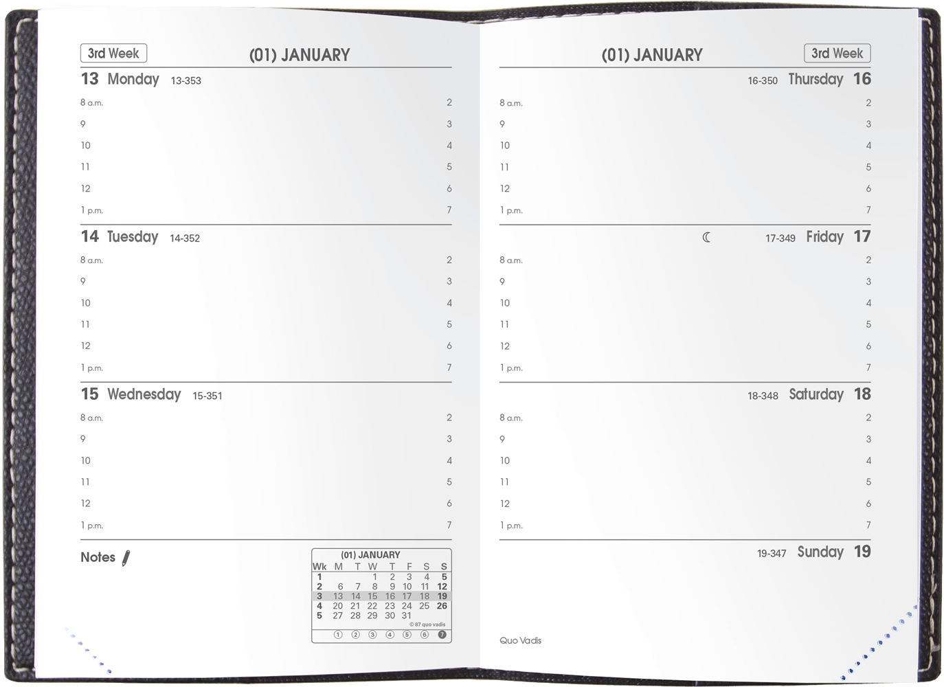 Quo Vadis 2025 Sapa X Weekly Planner - Refill Only