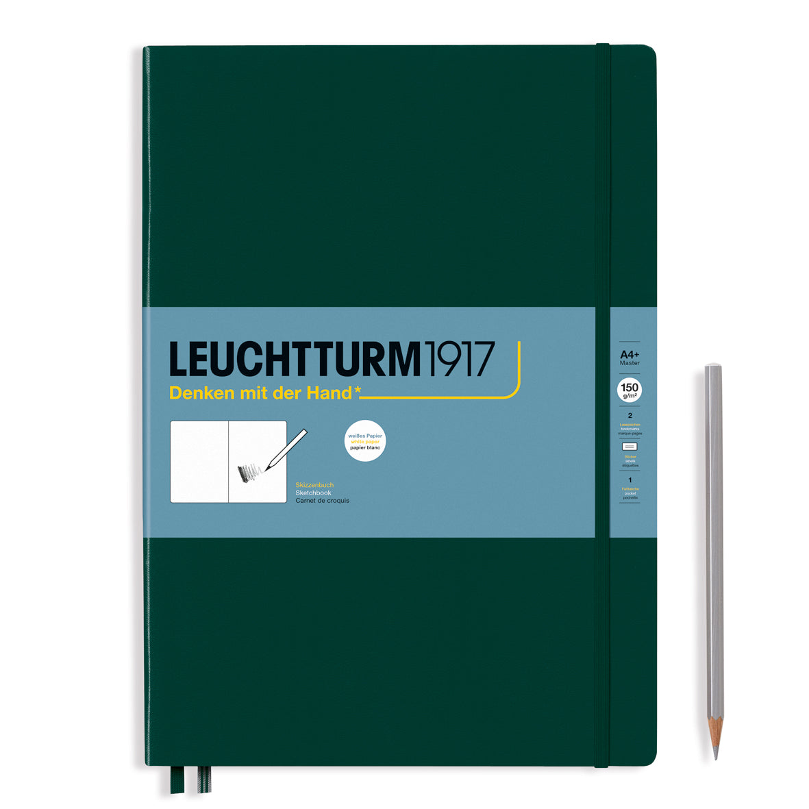 Leuchtturm1917 Sketchbook A4+ Master Hardcover - Forest Green