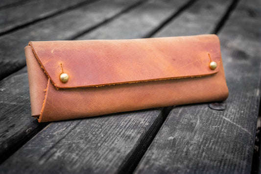 Galen Leather The Student Pencil Case - Crazy Horse Tan