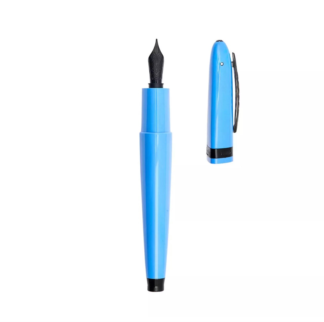 Pineider Modern Times Fountain Pen - France Racing Blue with Black Trim