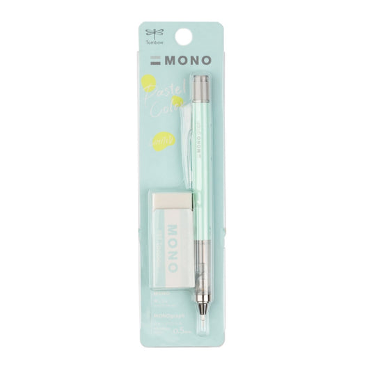 Mono Graph Mechanical Pencil .5mm + Eraser Set - Mint Green