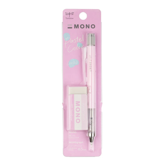 Mono Graph Mechanical Pencil .5mm + Eraser Set - Pink