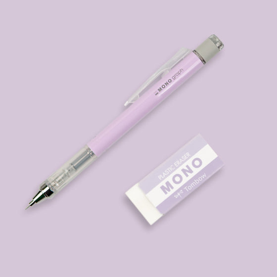 Mono Graph Mechanical Pencil .5mm + Eraser Set - Lavender