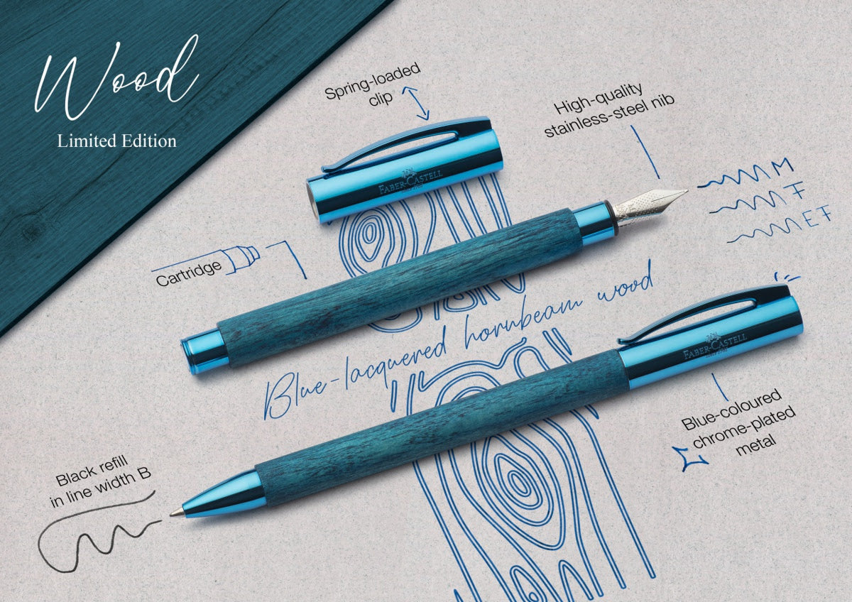 Faber-Castell Ambition Fountain Pen - Blue Wood (Limited Edition)