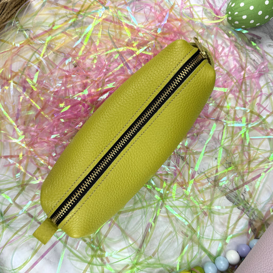 Girologio Pen Case  - Lemon Zest (Zippered Leather)