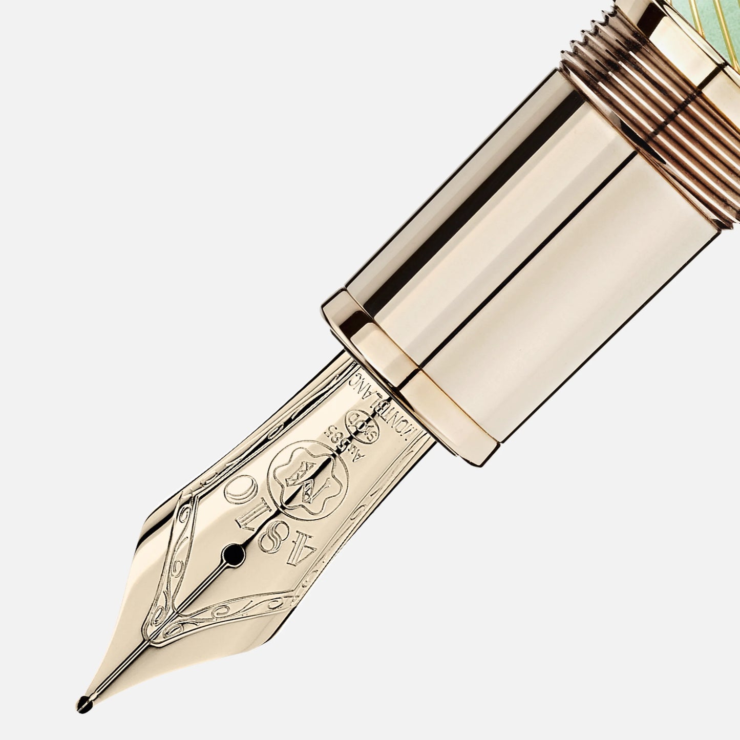 Montblanc Calligraphy Celadon Degrade Fountain Pen (Meisterstück Solitaire LeGrand)