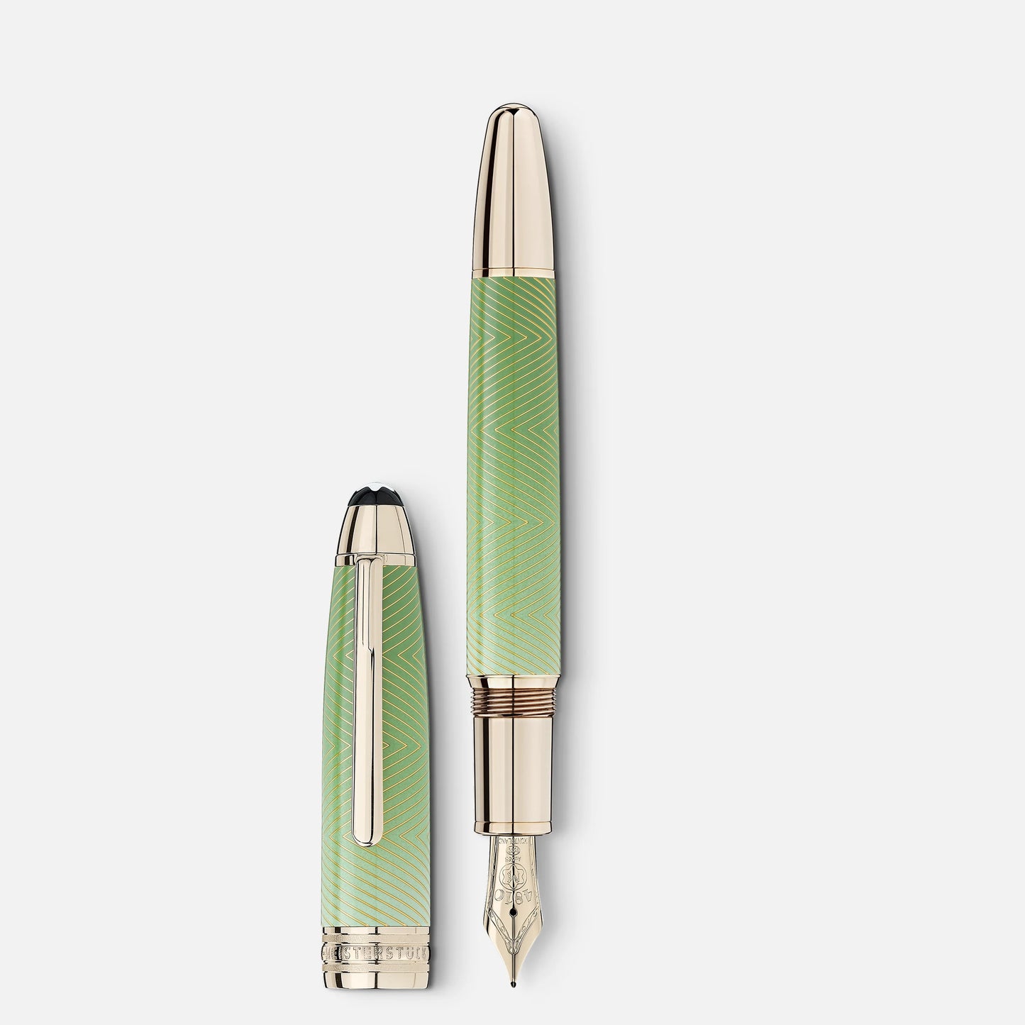 Montblanc Calligraphy Celadon Degrade Fountain Pen (Meisterstück Solitaire LeGrand)