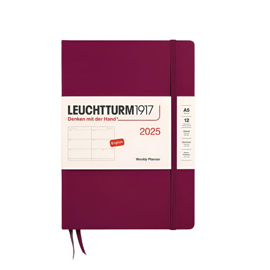 Leuchtturm1917 2025 A5 Hardcover Weekly Planner - Port Red