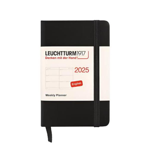 Leuchtturm1917 2025 Mini A7 Hardcover Weekly Planner - Black