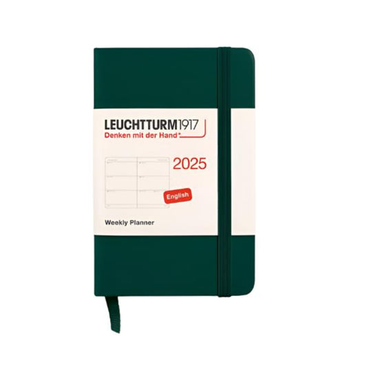 Leuchtturm1917 2025 Mini A7 Hardcover Weekly Planner - Forest Green