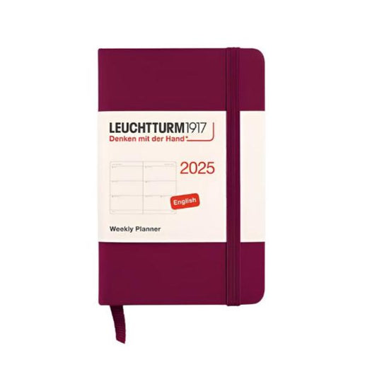 Leuchtturm1917 2025 Mini A7 Hardcover Weekly Planner - Port Red