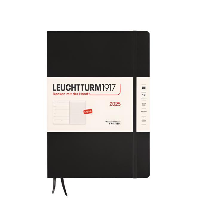 Leuchtturm1917 2025 B5 Hardcover Week Planner Composition - Black