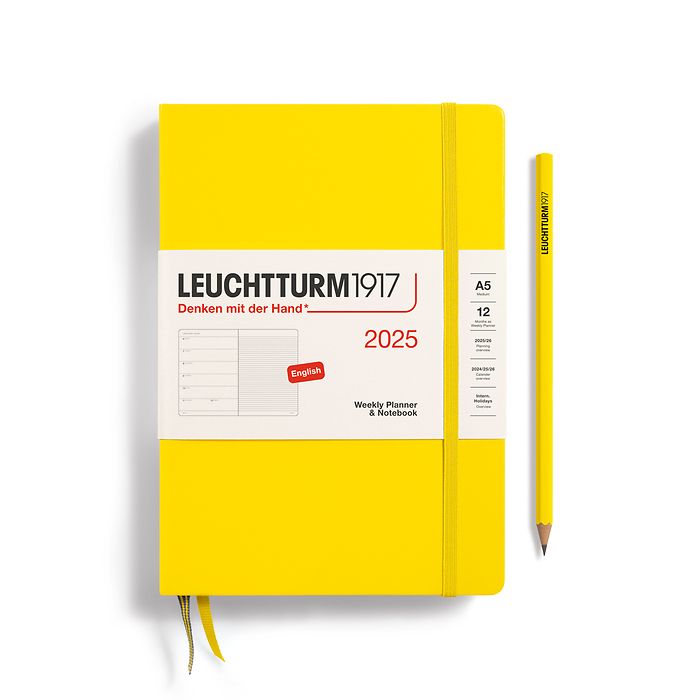 Leuchtturm1917 2025 A5 Weekly Planner and Notebook - Lemon