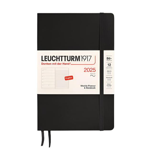 Leuchtturm1917 2025 B6+ Softcover Paperback Weekly Planner - Black