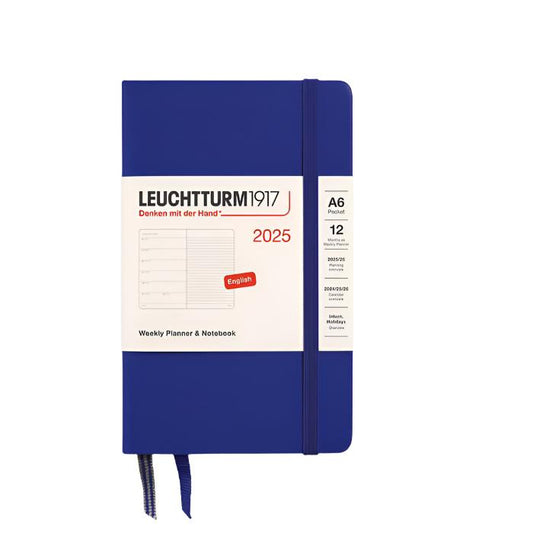 Leuchtturm1917 2025 A6 Pocket Weekly Planner and Notebook - Ink