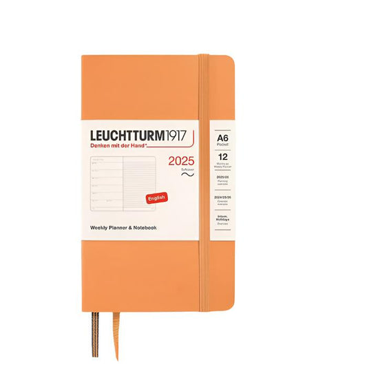 Leuchtturm1917 2025 A6 Pocket Softcover Weekly Planner and Notebook - Apricot