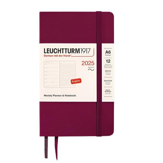 Leuchtturm1917 2025 A6 Pocket Softcover Weekly Planner - Port Red